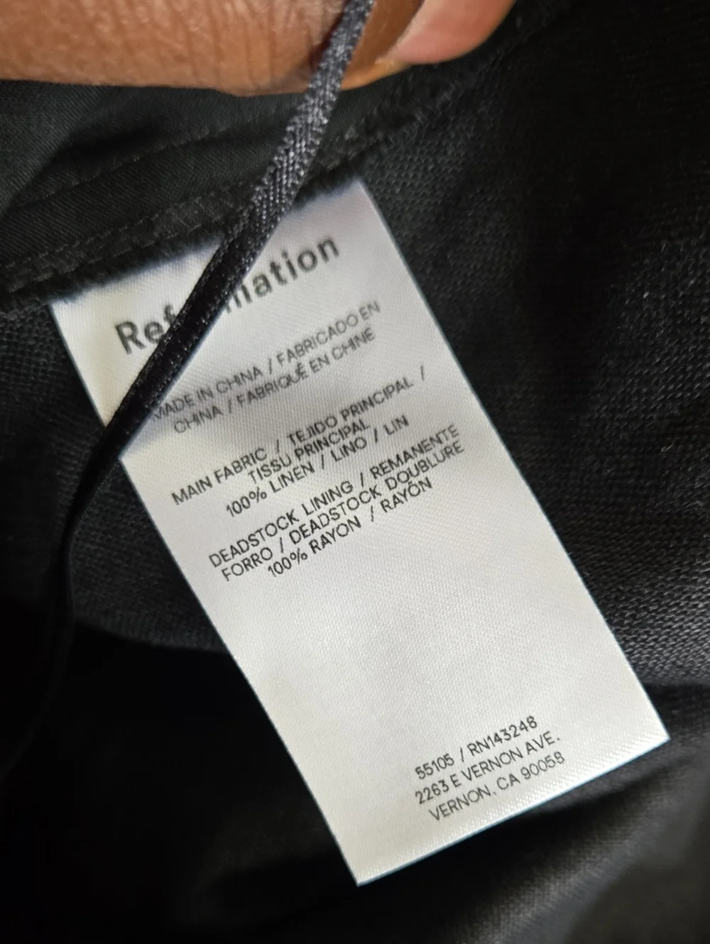 Reformation Black Relaxed 100% Linen Pants With Lace Hem Size 14